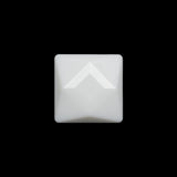 Plastic Shank Back Button - White Faceted Square - 36L/23mm