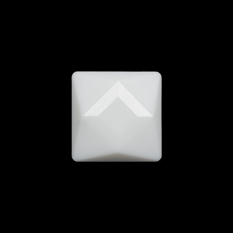 Plastic Shank Back Button - White Faceted Square - 36L/23mm