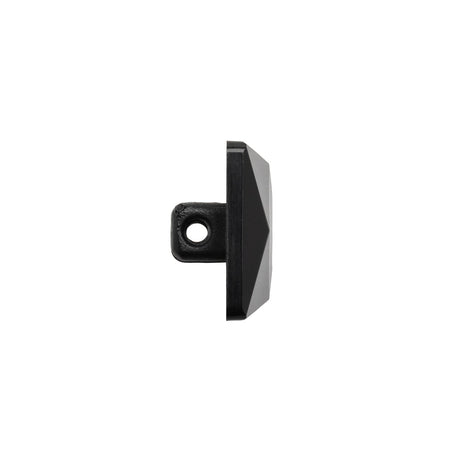 Plastic Shank Back Button - Black Faceted Square - 36L/23mm