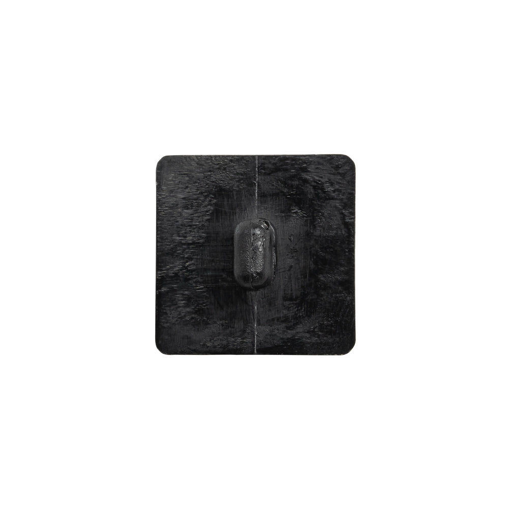 Plastic Shank Back Button - Black Faceted Square - 36L/23mm