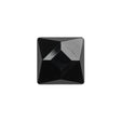 Plastic Shank Back Button - Black Faceted Square - 36L/23mm