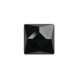Plastic Shank Back Button - Black Faceted Square - 36L/23mm