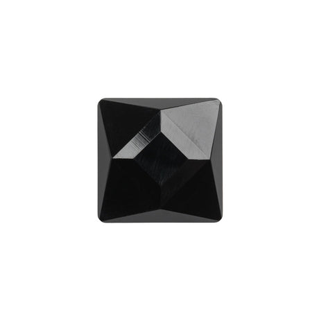 Plastic Shank Back Button - Black Faceted Square - 36L/23mm