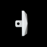 Plastic Shank Back Button - White Faceted Square - 44L/28mm