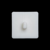 Plastic Shank Back Button - White Faceted Square - 44L/28mm