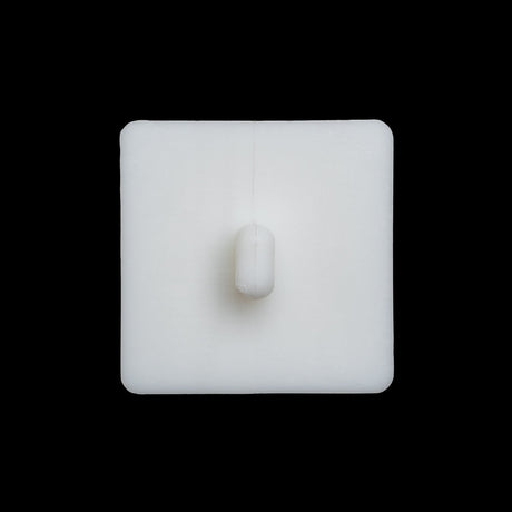 Plastic Shank Back Button - White Faceted Square - 44L/28mm