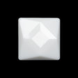 Plastic Shank Back Button - White Faceted Square - 44L/28mm