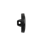 Faceted Glass Shank Back Button - Black Matte Center - 28L/18mm