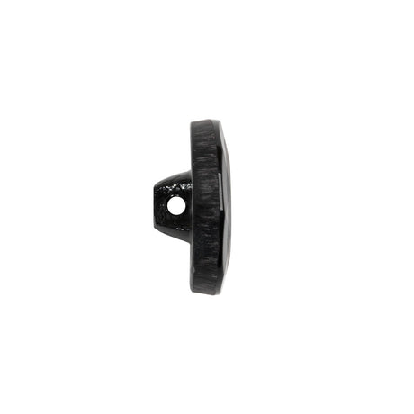 Faceted Glass Shank Back Button - Black Matte Center - 28L/18mm