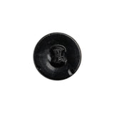 Faceted Glass Shank Back Button - Black Matte Center - 28L/18mm