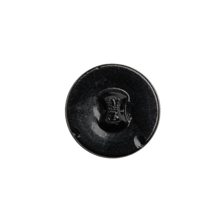 Faceted Glass Shank Back Button - Black Matte Center - 28L/18mm