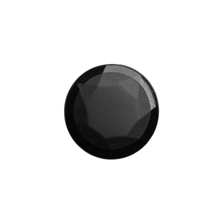 Faceted Glass Shank Back Button - Black Matte Center - 28L/18mm