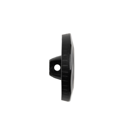 Faceted Glass Shank Back Button - Black Matte Center - 34L/21.5mm