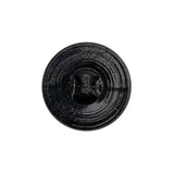 Faceted Glass Shank Back Button - Black Matte Center - 34L/21.5mm
