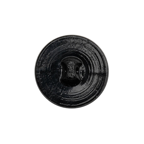 Faceted Glass Shank Back Button - Black Matte Center - 34L/21.5mm