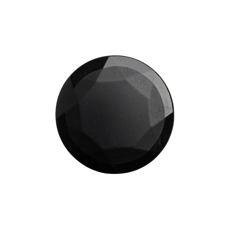 Faceted Glass Shank Back Button - Black Matte Center - 34L/21.5mm