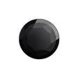 Faceted Glass Shank Back Button - Black Matte Center - 34L/21.5mm