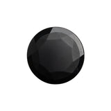 Faceted Glass Shank Back Button - Black Matte Center - 34L/21.5mm