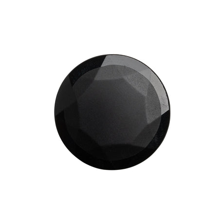 Faceted Glass Shank Back Button - Black Matte Center - 34L/21.5mm