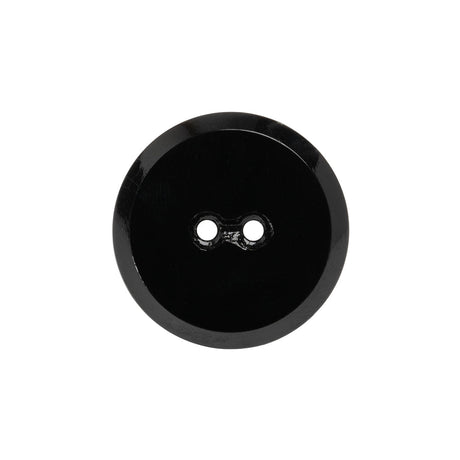 Flat Glass 2-Hole Button - Black - 35L/22mm