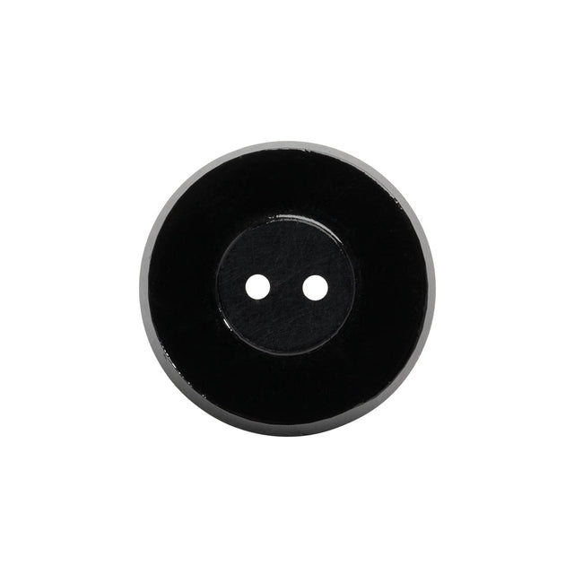 Flat Glass 2-Hole Button - Black - 35L/22mm