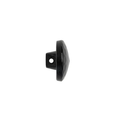 Glass Shank Back Button - Black Honeycomb Faceted - 20L/12.5mm