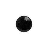 Glass Shank Back Button - Black Honeycomb Faceted - 20L/12.5mm