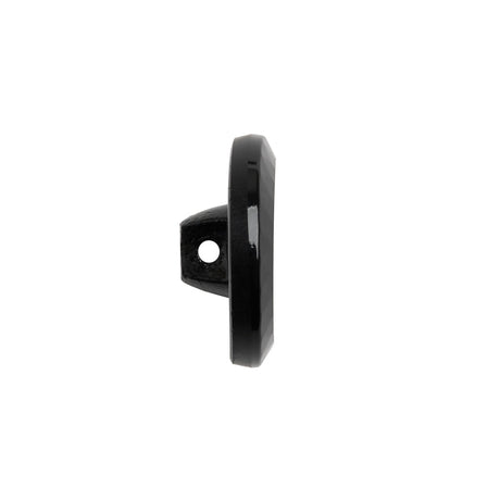 Glass Shank Back Button - Black Faceted Rim - 32L/20mm