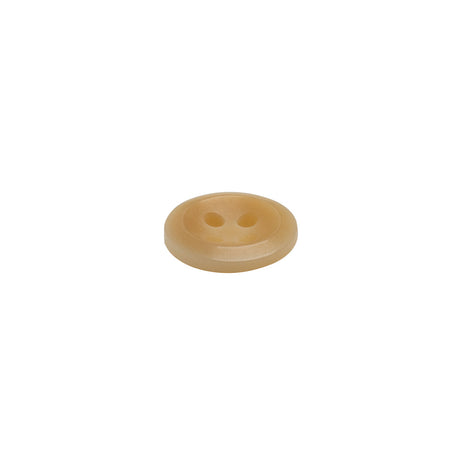 Horn 4-Hole Button - 18L/11.5mm - Beige Dish-Shaped