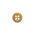 Horn 4-Hole Button - 18L/11.5mm - Beige Dish-Shaped