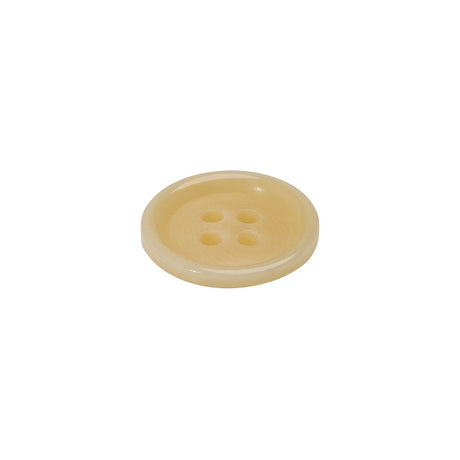 Horn 4-Hole Button - 24L/15mm - Light Beige Narrow Rim