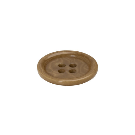Horn 4-Hole Button - 30L/19mm - Light Brown Swirled