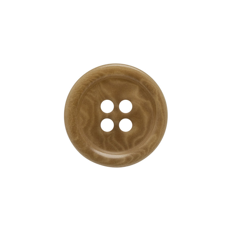 Horn 4-Hole Button - 30L/19mm - Light Brown Swirled