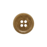 Horn 4-Hole Button - 30L/19mm - Light Brown Swirled