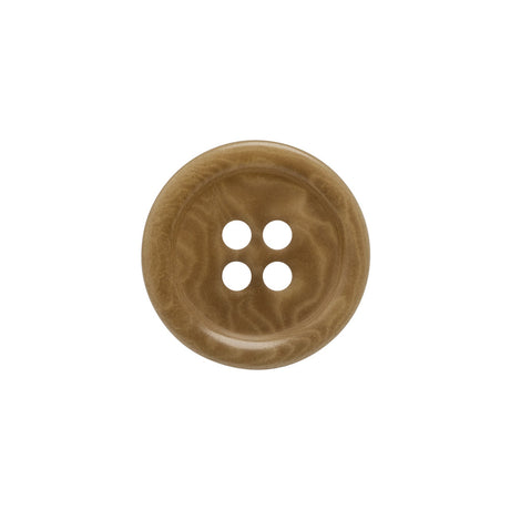 Horn 4-Hole Button - 30L/19mm - Light Brown Swirled