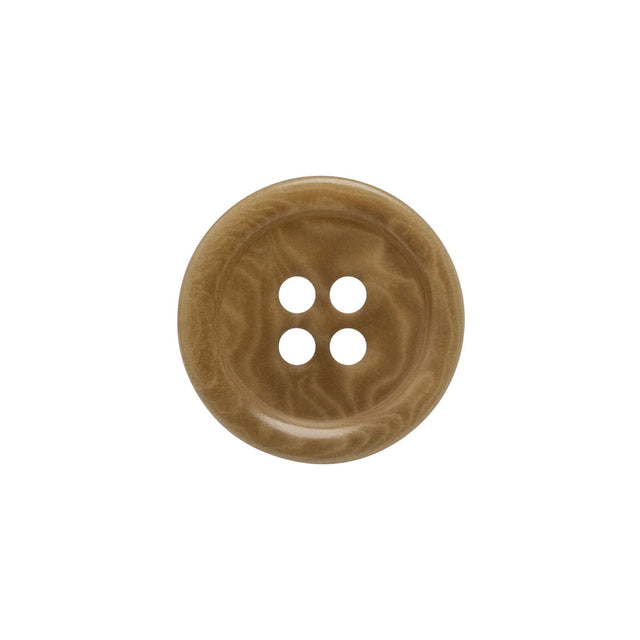 Horn 4-Hole Button - 30L/19mm - Light Brown Swirled