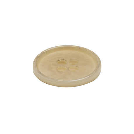 Horn 4-Hole Button - 34L/21.5mm - Ivory Narrow Rim