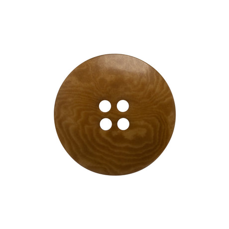 Horn 4-Hole Button - 36L/23mm - Light Brown Swirled Rolled Rim