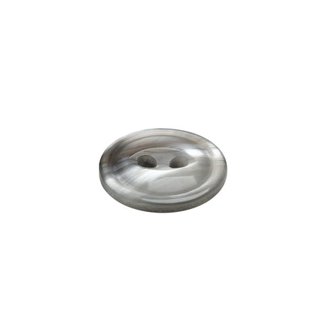 Plastic 2-Hole Button - 24L/15mm - Translucent Gray Swirl