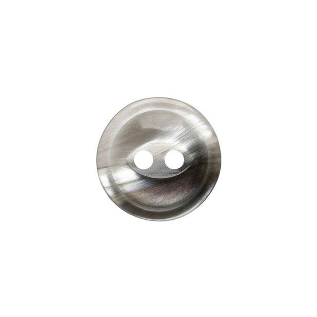 Plastic 2-Hole Button - 24L/15mm - Translucent Gray Swirl