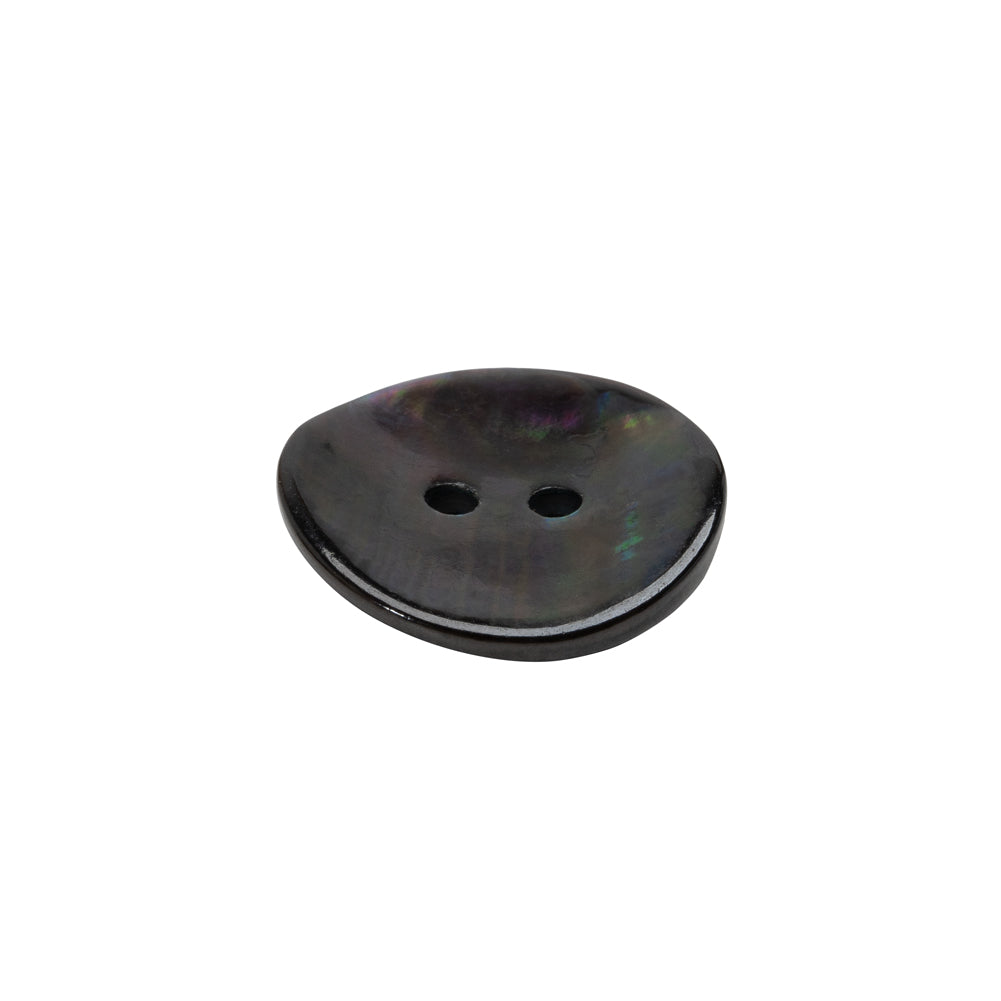 Shell 2-Hole Button - 30L/19mm - Brown and Oilslick