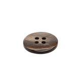 Plastic 4-Hole Button - 28L/18mm - Brown Iridescent Striations