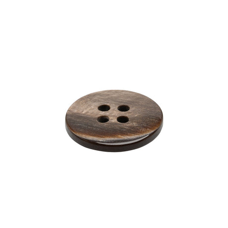 Plastic 4-Hole Button - 28L/18mm - Brown Iridescent Striations