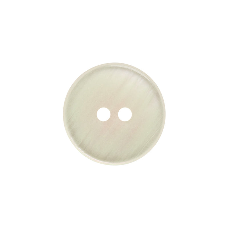 Plastic 2-Hole Button - 30L/19mm - Iridescent White Dish Shaped