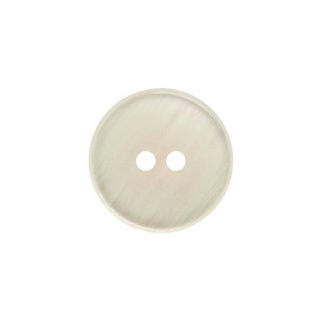 Plastic 2-Hole Button - 30L/19mm - Iridescent White Dish Shaped
