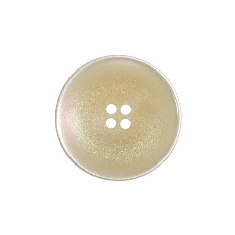 Plastic 4-Hole Button - 36L/23mm - Ivory, Pink and Green Iridescent Shimmer Saucer - Made in Italy