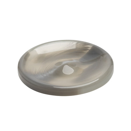 Plastic 2-Hole Button - 44L/28mm - Translucent Gray Swirl Dish Shaped with Raised Center