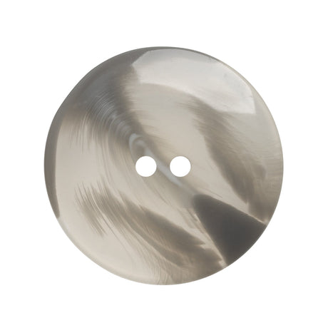 Plastic 2-Hole Button - 44L/28mm - Translucent Gray Swirl Dish Shaped with Raised Center