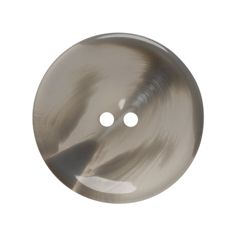 Plastic 2-Hole Button - 44L/28mm - Translucent Gray Swirl Dish Shaped with Raised Center