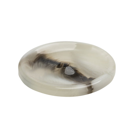 Plastic 2-Hole Button - 44L/28mm - Translucent Brown and White Swirl Dish Shaped with Raised Center